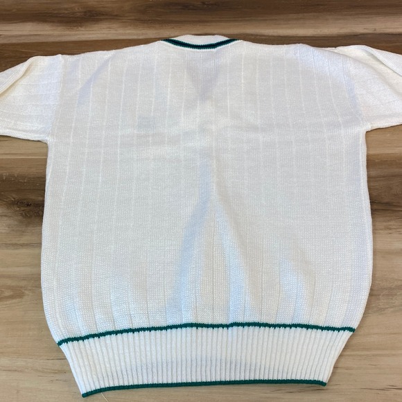 Vintage Quills Woollen Market Ireland Cricket Sweater Mens Large Shamrock Green - Picture 7 of 7